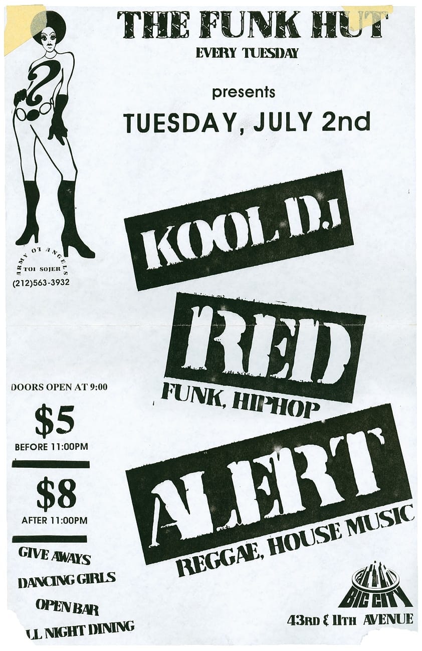 The Funk Hut party flyer with Kool DJ Red Alert